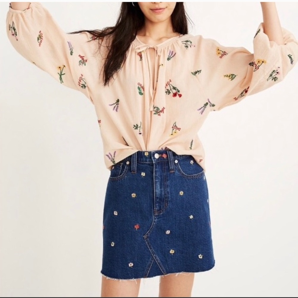 Madewell Confetti Floral Denim Miniskirt - Size 26